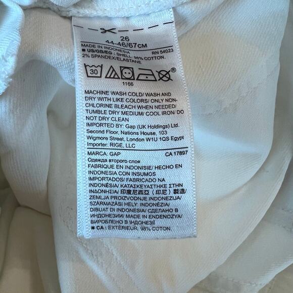 Gap 1969 Women's Slim Crop White Straight Leg Mid Rise Jean Size 26 - Picture 4 of 5